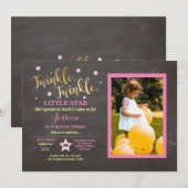 Twinkle Twinkle Little Star Verjaardagsfeest Krijt Kaart (Voorkant / Achterkant)