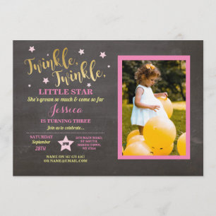 Twinkle Twinkle Little Star Verjaardagsfeest Krijt Kaart