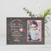 Twinkle Twinkle Little Star Verjaardagsfeestje Fot Kaart (Staand voorkant)