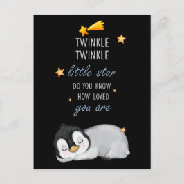 Twinkle, Twinkle Little Star voor Sleep Penguin Briefkaart