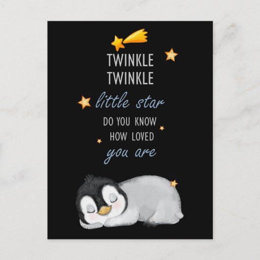 Twinkle, Twinkle Little Star voor Sleep Penguin Briefkaart (Voorkant)