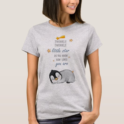 Twinkle, Twinkle Little Star voor Sleep Penguin Sw T-shirt (Voorkant)