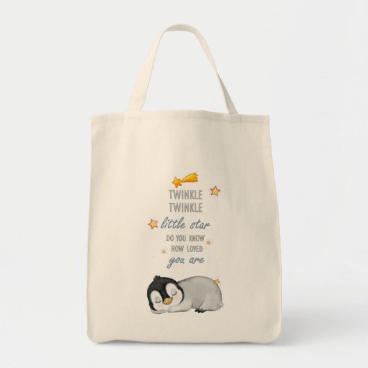 Twinkle, Twinkle Little Star voor Sleep Penguin Tote Bag (Voorkant)