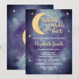 Twinkle Twinkle little star watercolor babyshower Kaart