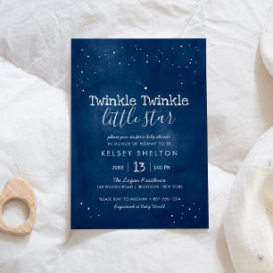 Twinkle Twinkle Little Star Waterverf Baby shower Kaart