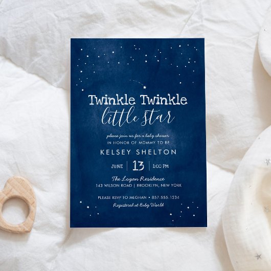 Twinkle Twinkle Little Star Waterverf Baby shower Kaart