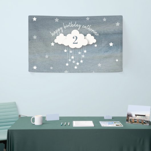 Twinkle Twinkle Little Star Waterverf Birthday Spandoek (Beurs)
