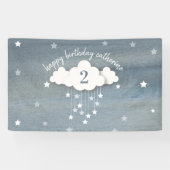Twinkle Twinkle Little Star Waterverf Birthday Spandoek (Horizontaal)