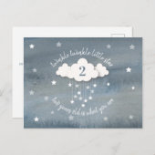Twinkle Twinkle Little Star Waterverf Birthday Uitnodiging Briefkaart (Voorkant / Achterkant)