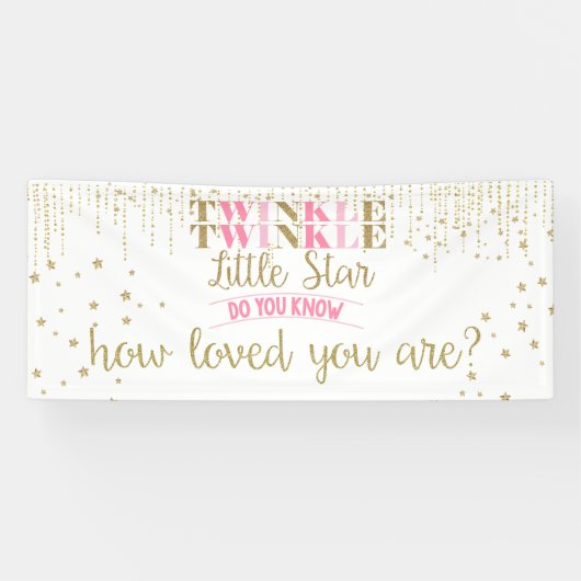 Twinkle Twinkle Little Star Weet je hoe geliefd Spandoek (Horizontaal)