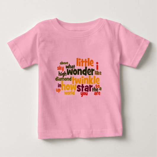 Twinkle Twinkle Little Star Wordart baby t shirt (Voorkant)