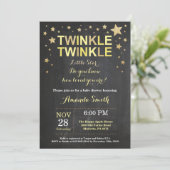 Twinkle Twinkle Little Star Yellow Baby shower Kaart (Staand voorkant)