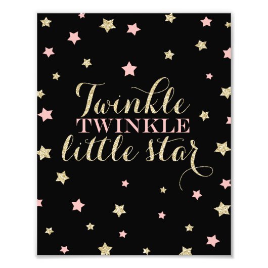 Twinkle Twinkle Little Stars Nursery Print Foto Afdruk (Voorkant)