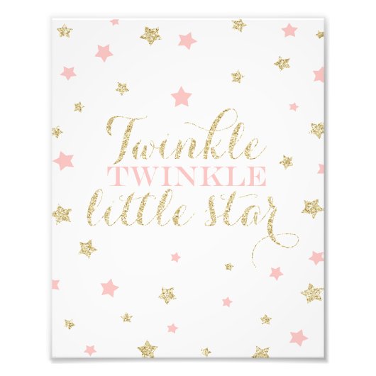 Twinkle Twinkle Little Stars Nursery Print Foto Afdruk (Voorkant)