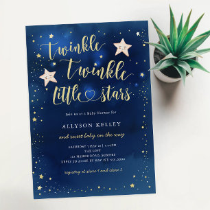 Twinkle Twinkle Little Stars Verjaardagsuitnodigin Kaart