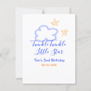 Twinkle twinkle little ster verjaardag paars oranj briefkaart