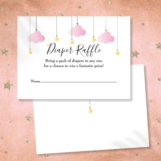 Twinkle Twinkle Luierloterij Baby Shower Informatiekaartje
