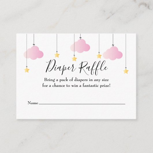 Twinkle Twinkle Luierloterij Baby Shower Informatiekaartje (Voorkant)