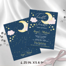 Twinkle Twinkle Meisje Budget Baby shower Invite
