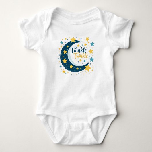 "Twinkle Twinkle" Moon en Star Baby Bodysuit (Voorkant)
