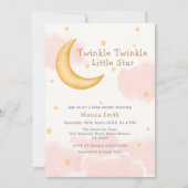 Twinkle Twinkle Moon Stars Meisje Baby shower Kaart (Voorkant)