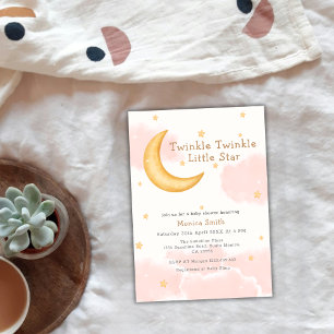 Twinkle Twinkle Moon Stars Meisje Baby shower Kaart