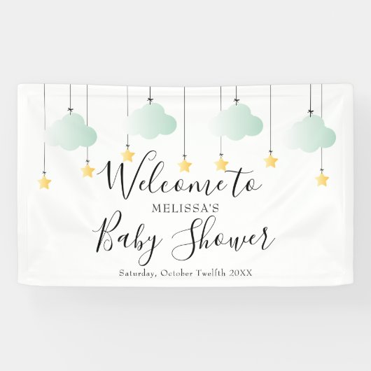 Twinkle Twinkle Neutraal Baby shower Welkom Spandoek (Horizontaal)