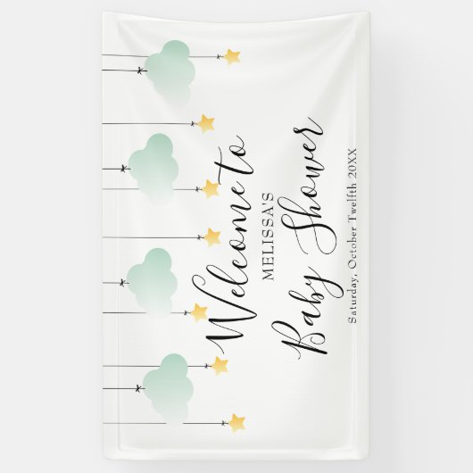 Twinkle Twinkle Neutraal Baby shower Welkom Spandoek (Verticaal)
