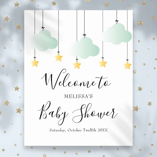 Twinkle Twinkle Neutrale Baby Shower Welkom Bord Poster