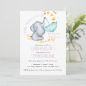 Twinkle Twinkle Olifant Lila Geslacht onthullen Kaart (Staand voorkant)