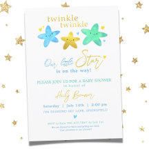 Twinkle Twinkle Ons kleine Star Baby shower Invita
