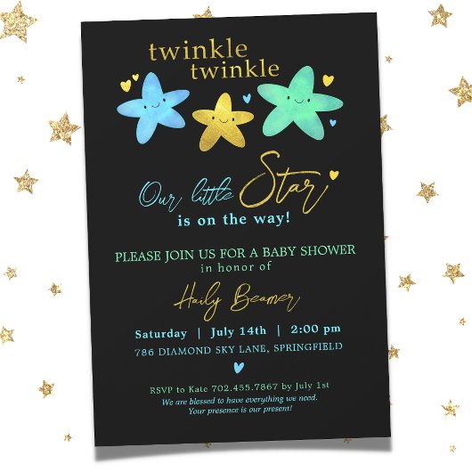 Twinkle Twinkle Ons kleine Star-Baby shower Kaart
