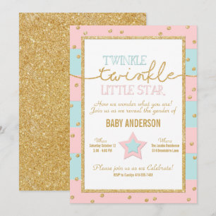 Twinkle Twinkle Pink Blue Gold Kaart