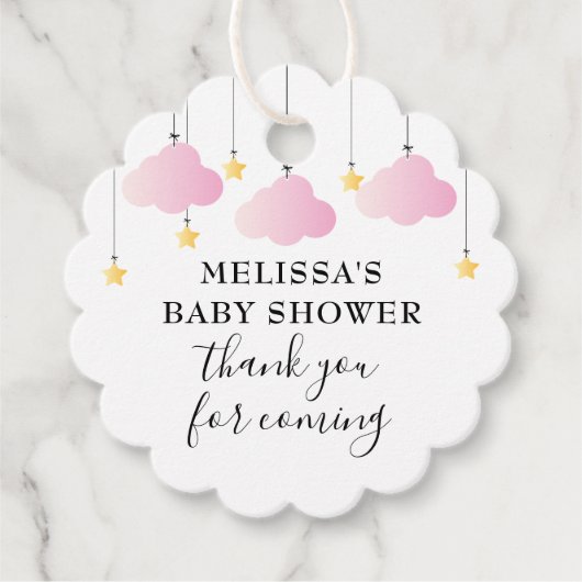 Twinkle Twinkle Pink Girl Baby shower Bedankt Bedankjes Labels (Voorkant)