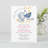 Twinkle Twinkle Pink Navy Olifant Geslacht onthull Kaart (Staand voorkant)