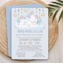 Twinkle Twinkle Poem Boy Baby shower per Mail Kaart