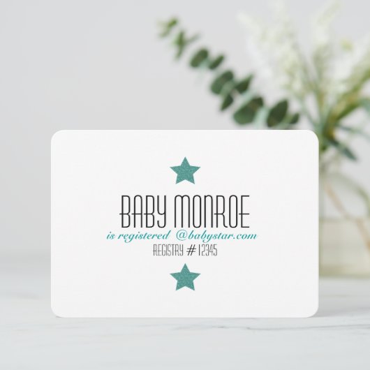 TWINKLE TWINKLE REGISTRY CARD-BABY SHOWER KAART (Staand voorkant)