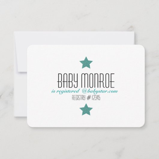 TWINKLE TWINKLE REGISTRY CARD-BABY SHOWER KAART (Voorkant)