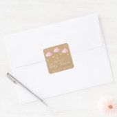 Twinkle Twinkle Roze Baby Meisje Shower / Sprinkle Vierkante Sticker (Envelop)