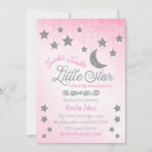 Twinkle Twinkle, Roze Baby shower uitnodiging (Voorkant)
