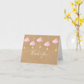Twinkle Twinkle Roze Bedankt Rustieke Kraft Boho Kaart (Gele Bloem)
