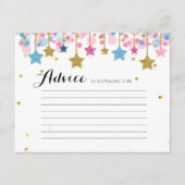 Twinkle Twinkle Roze blauw Advies Kaart Baby showe (Voorkant)
