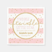 Twinkle Twinkle Roze en Gouden Verjaardags Servet (Voorkant)