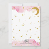 Twinkle Twinkle (roze & goud) Baby shower Kaart (Achterkant)