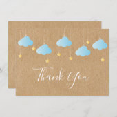 Twinkle Twinkle Rustic Kraft Boho Blue Bedankkaart (Voorkant / Achterkant)