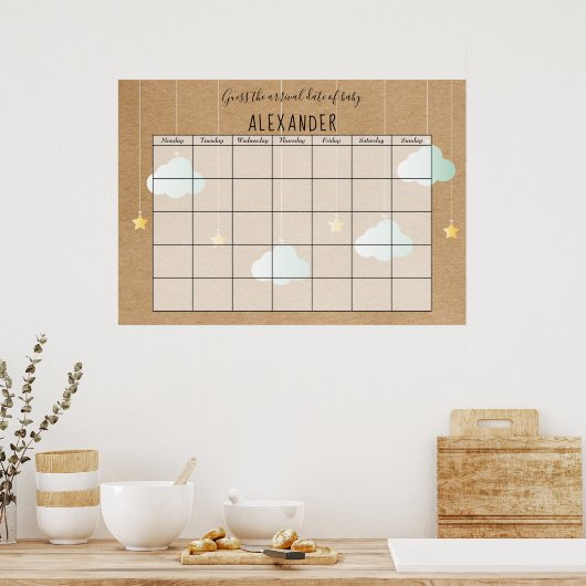 Twinkle Twinkle Rustieke Gok de Verwachte Datum Poster (Keuken)