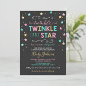 Twinkle Twinkle Star Baby shower, geslachtsonthull Kaart (Staand voorkant)