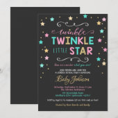 Twinkle Twinkle Star Baby shower, geslachtsonthull Kaart (Voorkant / Achterkant)