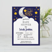 Twinkle Twinkle Star Baby shower Invitation Kaart (Staand voorkant)
