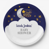 Twinkle Twinkle Star Baby shower Papieren Bordje (Voorkant)